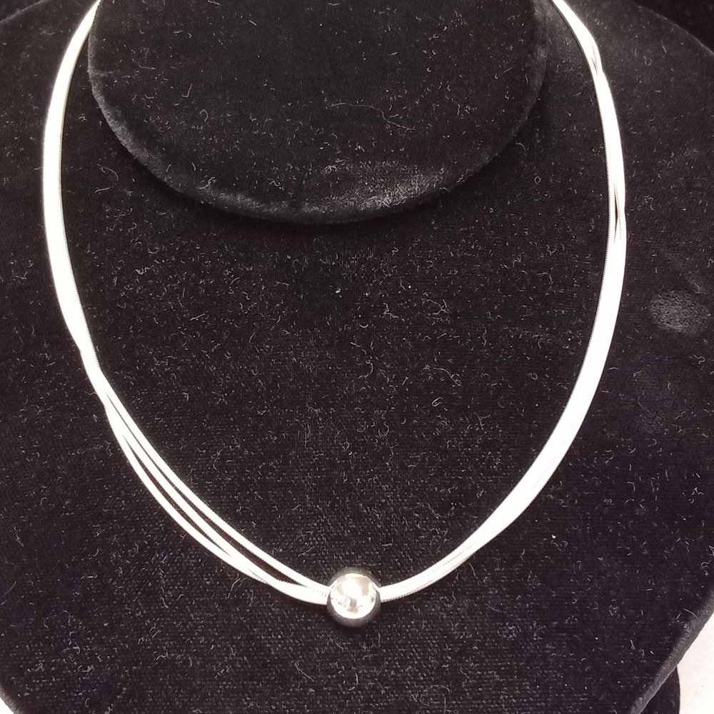 17 inch liquid sterling ball necklace